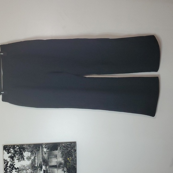 NWT Halara Pull-On Black Wideleg Ribbed Pants Size Large Elastic Waist Pockets - Picture 6 of 11